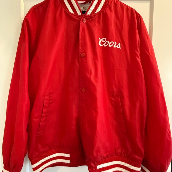 Brixton x Coors Banquet Beer Red Bomber Varsity Track Jacket - Large - Picture 2 of 3